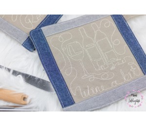 Stickserie - ITH Topflappen/Untersetzer Küche